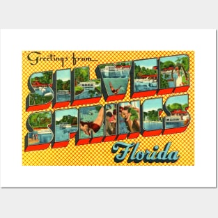 Greetings from Silver Springs Florida - Vintage Large Letter Postcard Posters and Art